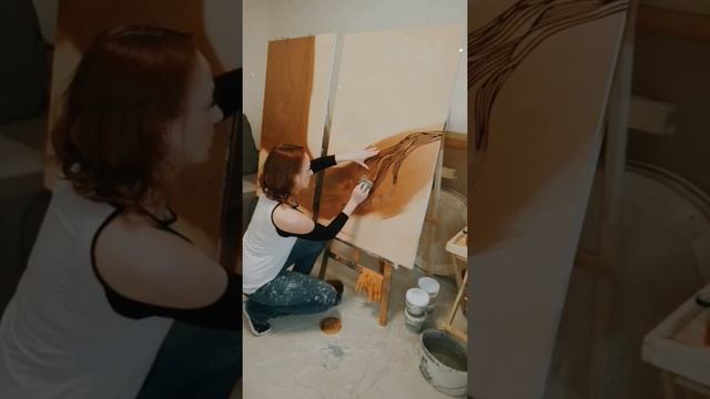 Даня Дунай Декор - работа над диптихом "Ожидание весны"