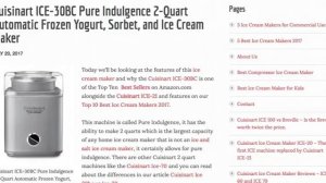 Cuisinart ICE-30BC Pure Indulgence 2-Quart Automatic Frozen Yogurt, Sorbet, and Ice Cream Maker