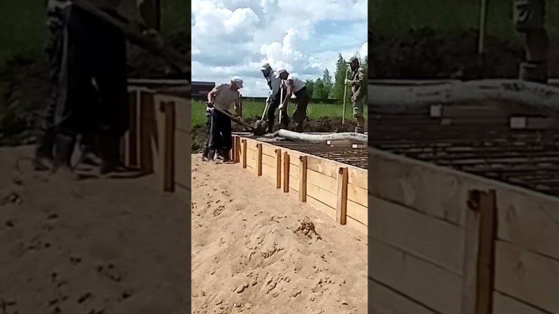 Заливка фундамента ЛИНЕЙНЫМ бетононасосом #фундаментподдом #домизгазобетона #одноэтажныйдом