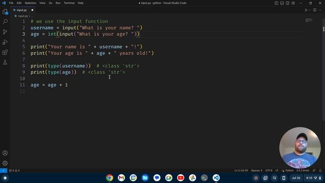 Python Input, Type Casting, and f Strings