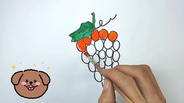 Bolalar uchun uzum rasmini chizish/Drawing grapes for children/Рисуем виноград для детей смотреть онлайн