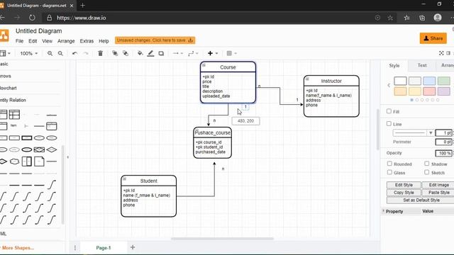 Design Data Base using draw.io смотреть онлайн