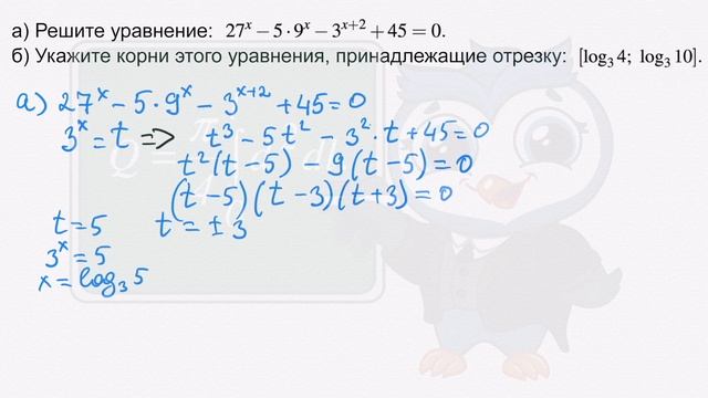 Математика ЕГЭ. C1. Показательные уравнения | Решение задачи № 2 смотреть онлайн