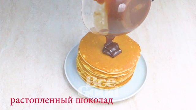 Вкусные Панкейки с Шоколадом и Малиной | Лучший рецепт на завтрак смотреть онлайн