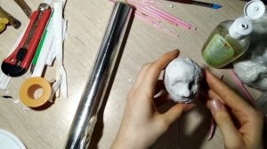 МК по созданию голов куклы из папье-маше.
