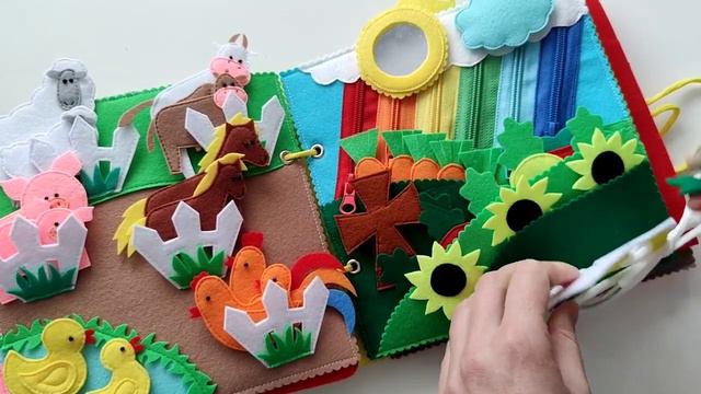 Quiet book felt babybook 1 year. Busybook. Developing felt book Развивающая мягкая книжка из фетра