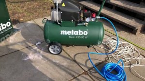 Компрессор  Metabo Basic 250-50 W, первое использование, часть 1.