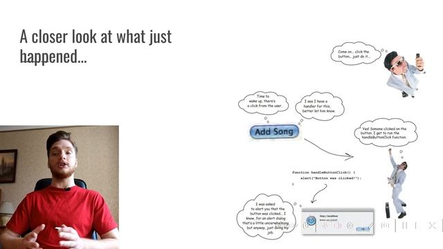 14 lesson. Java Script for begginers. Giving the button a click handler
