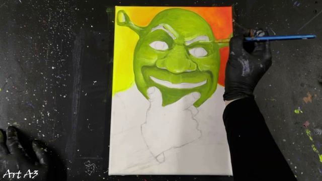 Ежедневное искусство №29 / Акрил/ Рисуем ШРЕКА. Как нарисовать шрека. Рисуем просто. смотреть онлайн