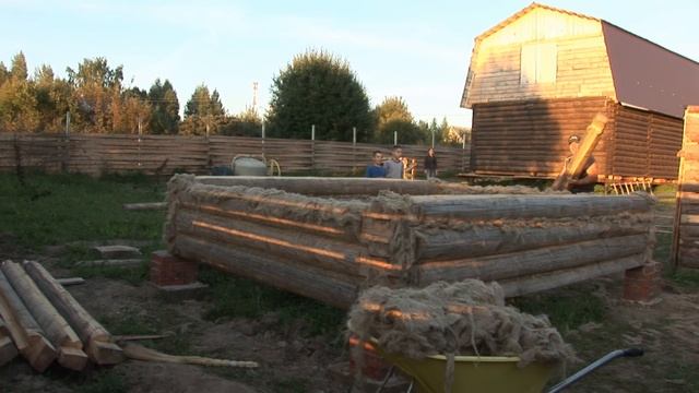 Строительство бани, своими руками в одиночку часть 1 смотреть онлайн