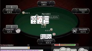 Straight vs Straight vs set after flop on PokerStars.