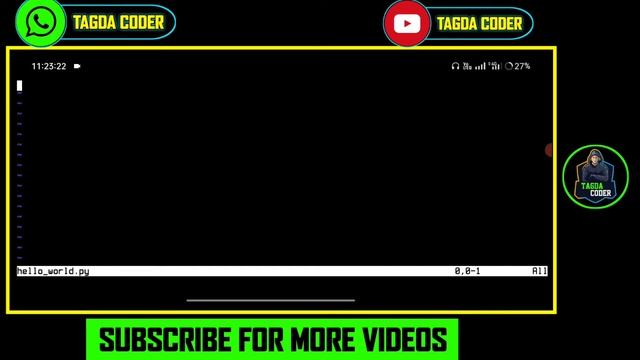 How to print Hello World in python | using Termux | Acces Your Code |  Tagda Coder |