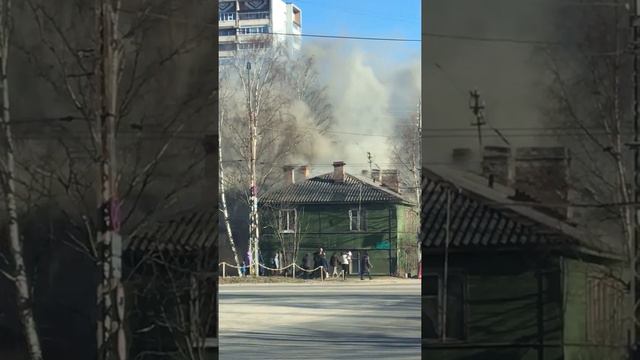 Пожар в жилом доме на Кукковке в Петрозаводске 24 апреля