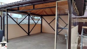 комбинированные мягкие окна на металлический навес для машин