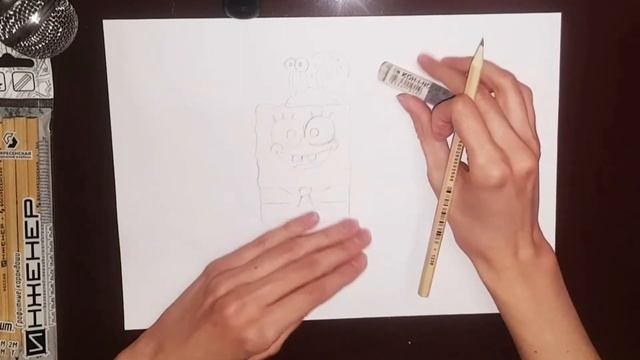 ASMR drawing SpongeBob, АСМР рисование