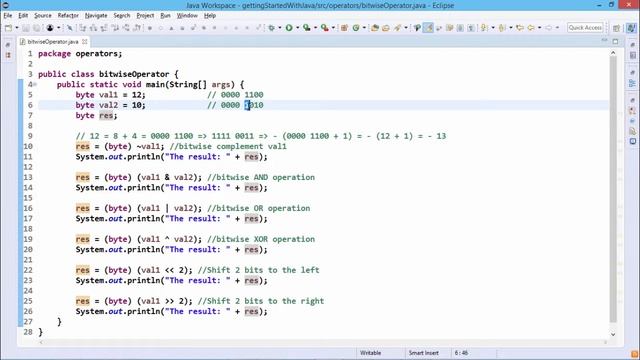 Java Essentials - Bitwise operators in java