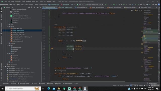 Math Quiz App Android Studio Kotlin Part - 8 Two Option Remove