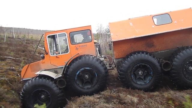 снегоболотоход Тундра, через дренажную канаву смотреть онлайн