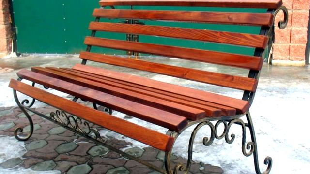 2 Недорогая кованая скамейка на улицу лавочка в сад дерево и ковка купить в Днепре, Днепропетровске