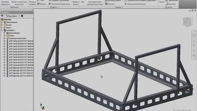 Проектирование и расчет рамных конструкций в Inventor (синхронизация аудио)