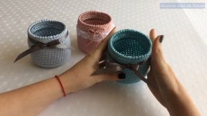 Что связать из остатков пряжи (Банки для декора)