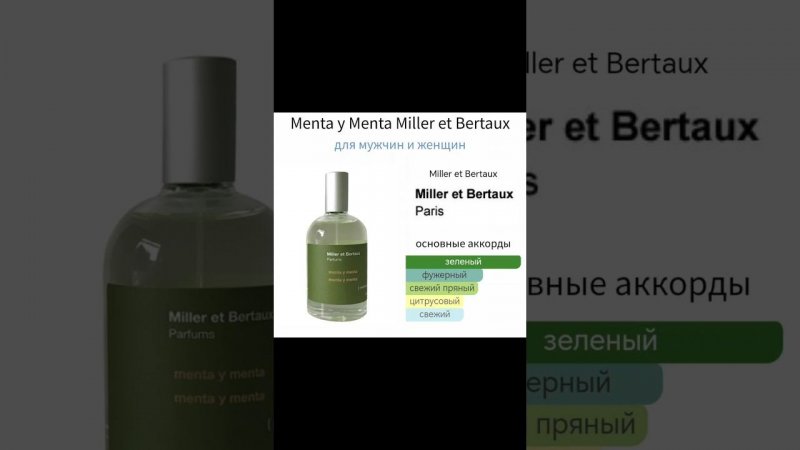 Menta y Menta от Miller et Bertaux #ароматдня #летниеароматы #MilleretBertaux #randewoo