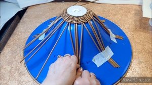 Плету абажур интересным способом.