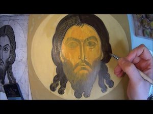 Написание иконы Спаса Новгородского второй этап