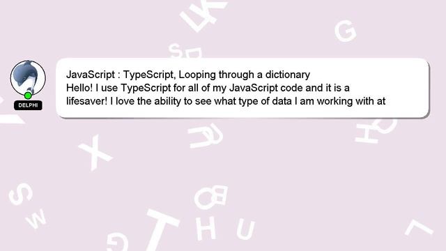 JavaScript : TypeScript, Looping through a dictionary