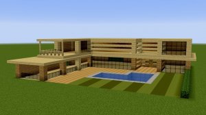 Майнкрафт - Как построить современный деревянный дом. Minecraft