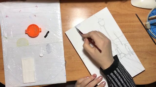 Городской пейзаж « Первый снег» oil часть 2 смотреть онлайн