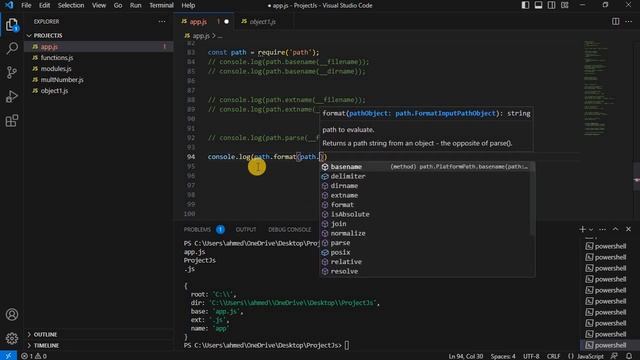 Learn Node js - #009 - in 2023 | using path in modules Node js