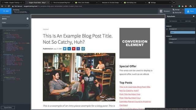 How To Create A Custom Blog Post Template With Sidebar Using Oxygen Builder