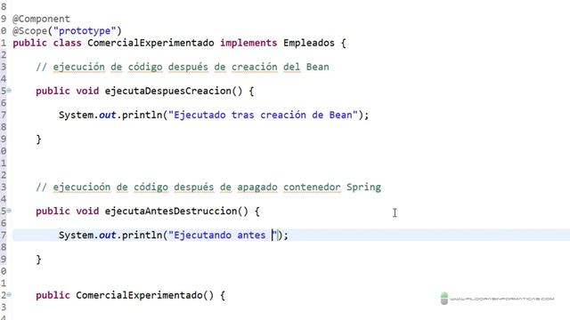 Curso Spring. Java Annotations VIII. @PostConstruct y @PreDestroy. Vídeo 22