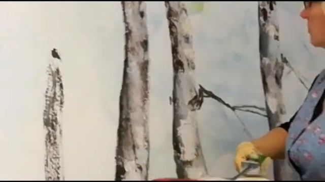 Роспись стены. Берёзы. смотреть онлайн