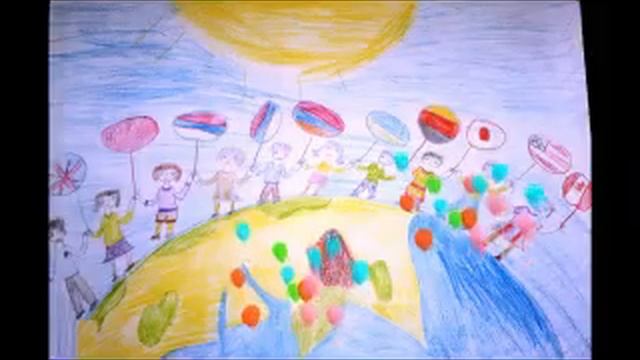 Выставка детских рисунков "Дружат дети всей земли" смотреть онлайн