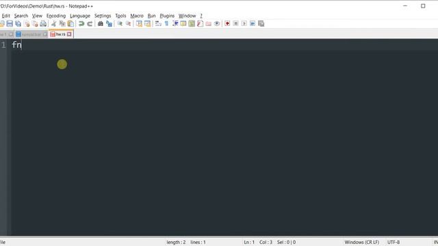 Type, Compile and run Rust code in notepad++ in single click | Hello World Rust