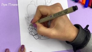 Простые РИСУНКИ! Дудлинг С КАКТУСЯТАМИ шаг за шагом