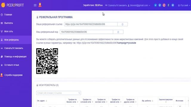 ? Пассивный заработок без вложений! PEER2PROFIT! ?