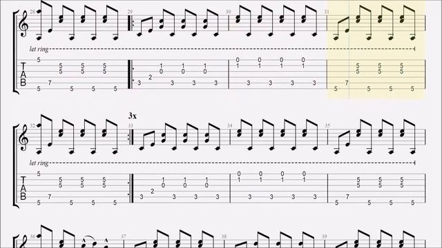 Life Is Strange - Soundtrack timelines | guitar tab | урок гитары | табы |