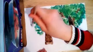Как нарисовать деревья красками Акварель