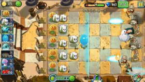 Снежный Хлопок и снеговики в Египте. РАСТЕНИЯ против ЗОМБИ 2 или PLANTS vs ZOMBIES 2. Серия 284