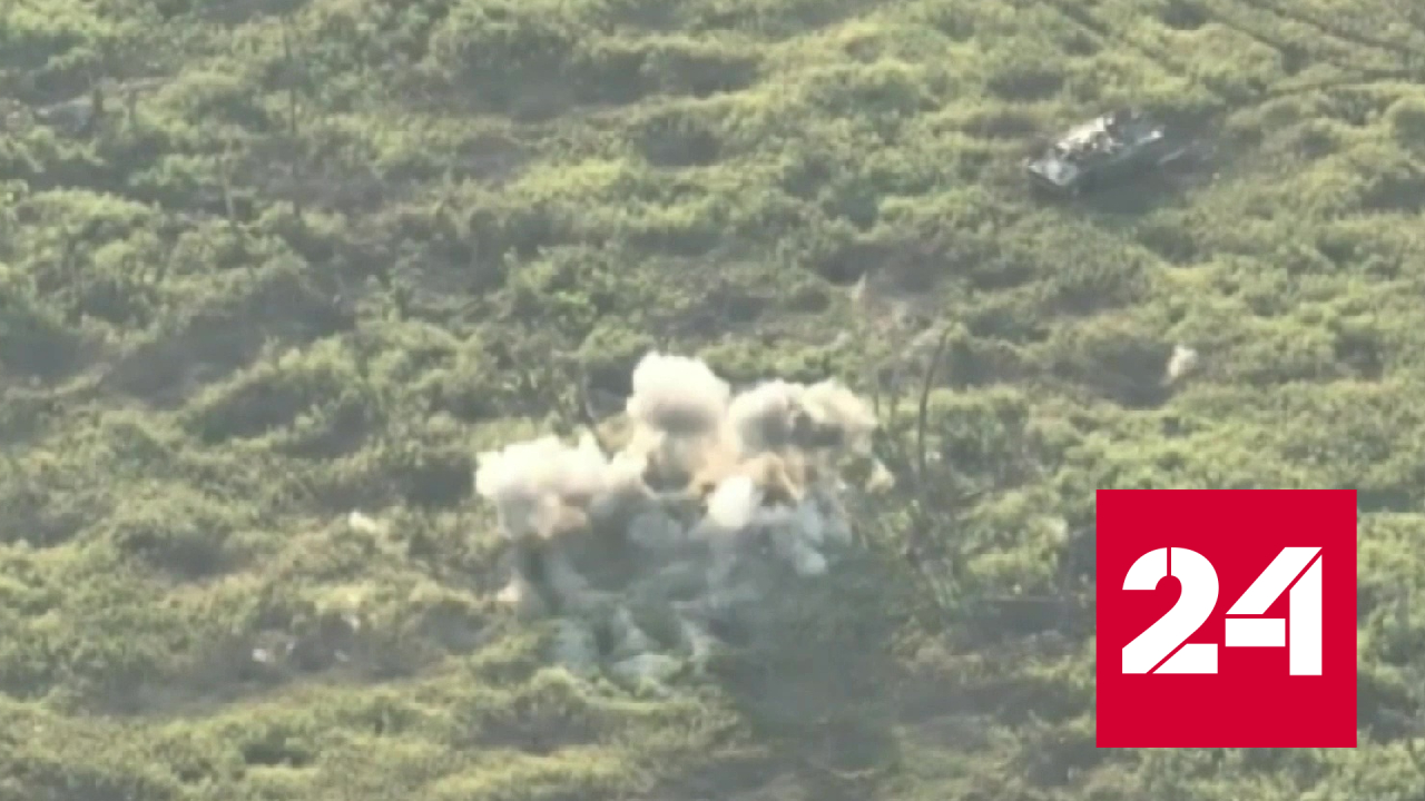 Камера зафиксировала точный удар по украинскому опорнику - Россия 24