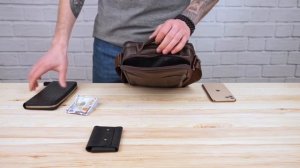 Мужская кожаная сумка через плечо 14991 коричневая