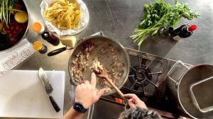 Fresh Pappardelle pasta with Speck and Mushroom