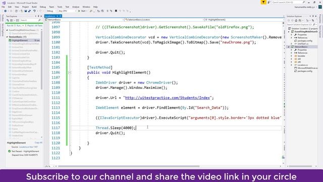 Selenium with C# 58 - How to Highlight Web element on Click & Value Change events