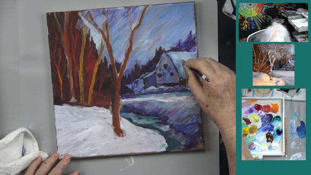 How to Paint a  Canadian Winter Landscape with Birch Trees   Keeping it Simple but Spectacular
