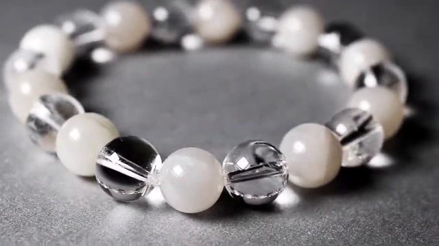 Лунный камень и горный хрусталь, Ø10 мм., браслет, 482БРЛ смотреть онлайн