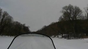 На снегоходе по реке Нара, 100 км/ч