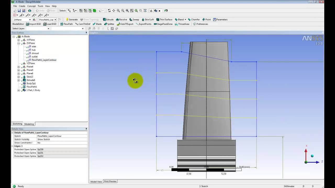 Экспорт геометрии из Ansys DesignModeler в Ansys TurboGrid